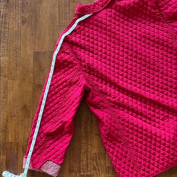 Talbots vintage lightweight button snap, quilted red jacket, barn style size XL - Picture 5 of 10